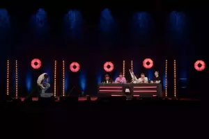 flashPRO auf der Bühne des Programms „Du hast eine Minute – bring uns zum Lachen“!