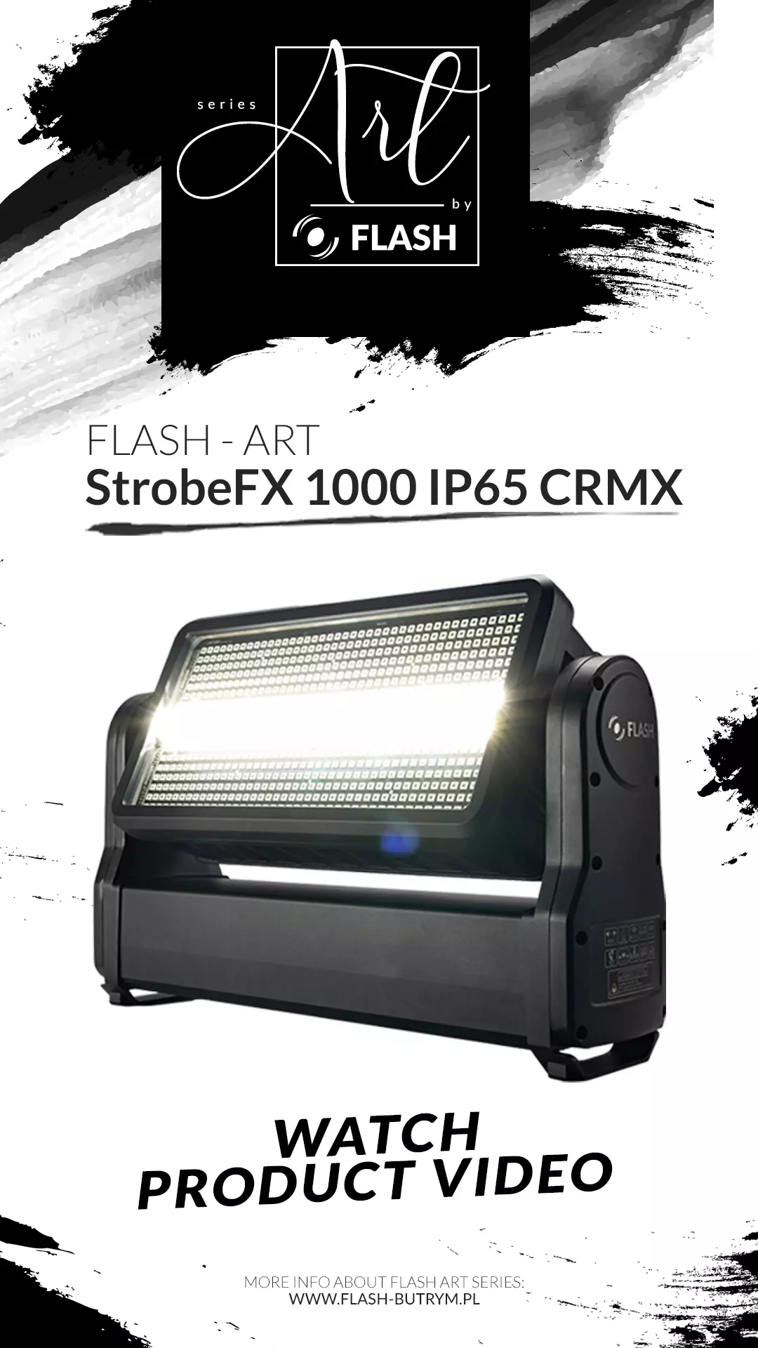 SEE PRODUCT VIDEO - StrobeFX 1000 IP65 CRMX from flashART series