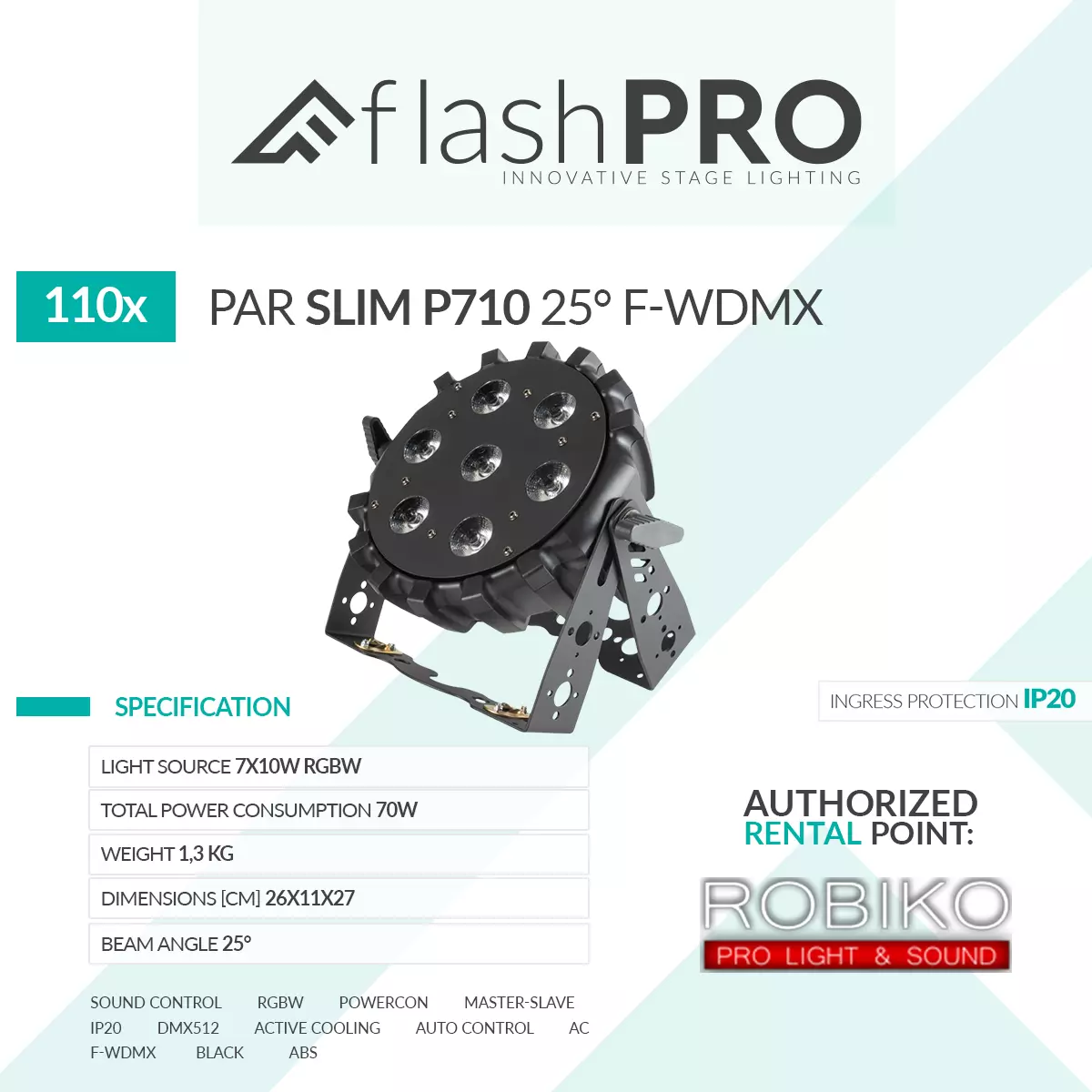 PAR SLIM P710 25° F-WDMX