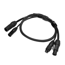 CABLE COMBO POWER-DATA XLR3 0,5m - Hybridkabel für Strom- und Datenübertragung, das TrueCON-Stromversorgung und 3-poliges XLR-DMX in einem Kabel vereint.