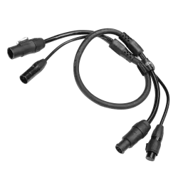 CABLE COMBO POWER-DATA XLR5 0,5 m  - Cable híbrido de alimentación y datos que combina TrueCON para energía y XLR de 5 pines para señal DMX en un solo cable.