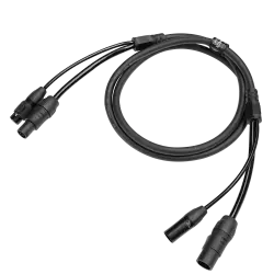 CABLE COMBO POWER-DATA XLR5 1,5 m  - Cable híbrido de alimentación y datos que combina TrueCON para energía y XLR de 5 pines para señal DMX en un solo cable.
